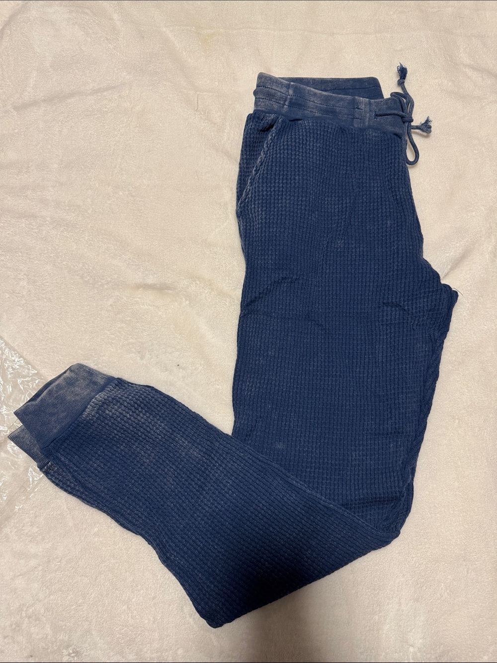 Vintage Navy Waffle Knit Jogger Pants